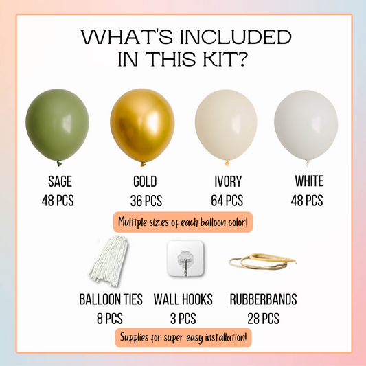 Soft Sage 10-FT Balloon Garland Kit